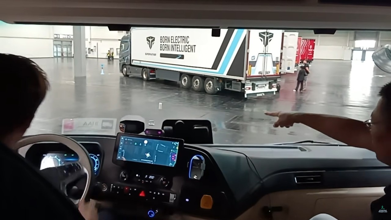 The cab of the SuperPanther eTopas 600 during the test ride at IAA Transportation 2026